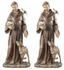 famous catholic figure saint francis bronze sculpture