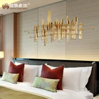 Restaurant hotel office home rose gold modern 3D metal craft design abstract wall decoration sculpture