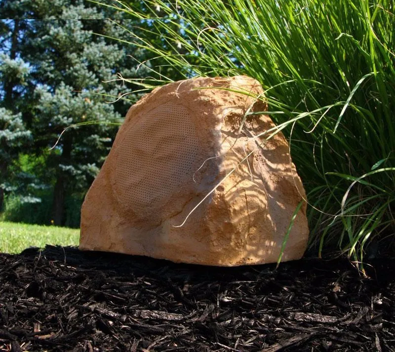 8 Inch Outdoor Weather-Resistant Rock Speaker in Natural Earth Tone Finish - ANKUX.COM