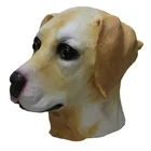 Latex Adult Halloween Costume Accessory Full Overhead Golden Dog Animal Labrador Mask