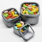 Wholesale Square Metal Tin Box with Clear Window Lid for Candy Mints Tin Can