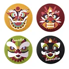 Dia 10cm Round Reusable Absorbent Paper Cup Coasters Coffee Mug Mat Drink Coasters Cup Mat Table Decor