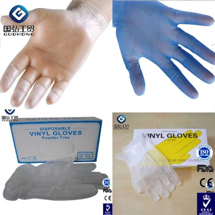 Disposable powdered or powder free Vinyl Gloves