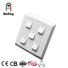 Universal PC 86*86MM 10A white four 4 gang one double way wall switch