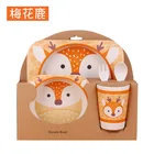 Biodegradable bamboo fiber kids tableware set