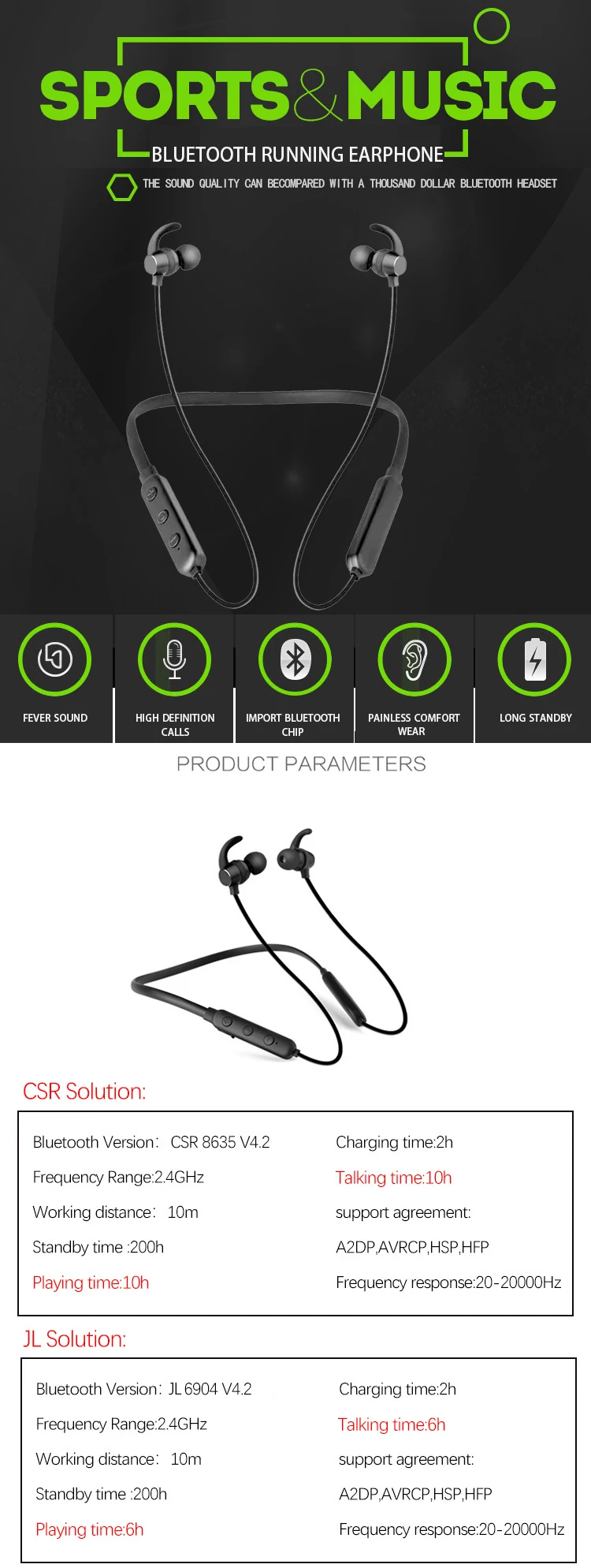 Portable Super Bass In-Ear Shenzhen Bluetooth Earphone For Phone PC Tablet magnet earphones - ANKUX.COM