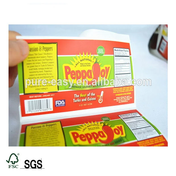 custom printing cranberry sauce label,spice bottle stickers