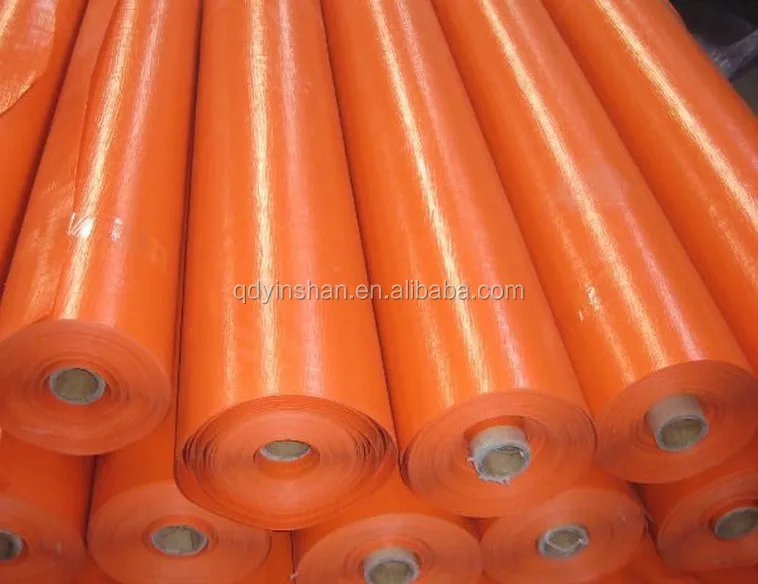 orange pvc canvas tarpaulin roll