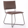 Modern Design Nordic Chic Style Metal Base Faux Leather Fabric 2 Set Dining Room Chair for Home
