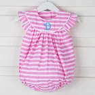 2018 kids ruffle bubble romper Stripe summer seersucker baby girls bubble romper