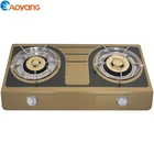 Good Quality Gold Stainless Steel Double Burner Free Standing Gas Cooker Malaysia Wholesale