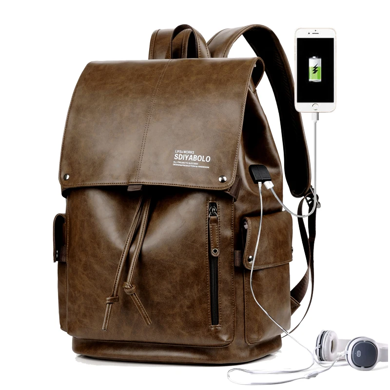 Морден дропшиппинг OEM пользовательские сумка путешествия Многофункциональный водонепроницаемый кожа ноутбук школьный рюкзак