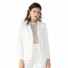 2018 Woman Office Style White Blank Formal Suit Long Sleeve Coat
