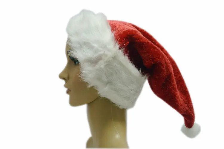 1pcs Christmas Cap Thick Ultra Soft Plush Santa Claus Christmas Holiday Hat