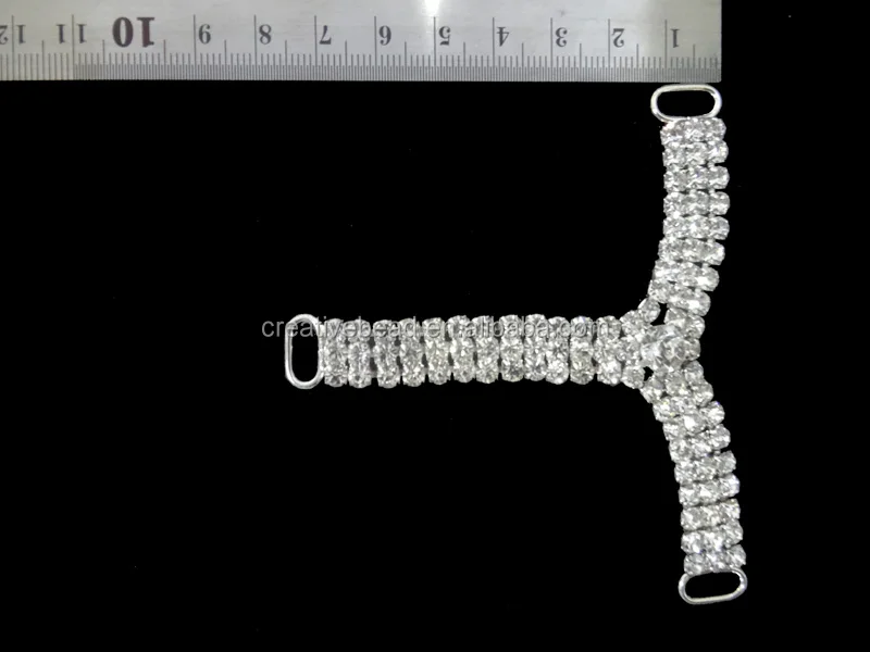 Sexy Y Shape Crystal Silver Swimwear Connector Diamante Bikini