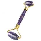 2019 Amazon hot sale Anti Aging jade roller Natural Jade Face Massage Amethyst Roller crystal roller
