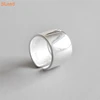 Wholesale high quality rhodium plated 14mm wide S925 Sterling Silver Plain Adjustable Band Ring Jewelry for Girls