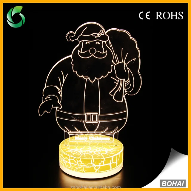 santa 3d led night lights christmas gift for children
