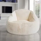 Angola fur bean bag chairs with micro velvet seat