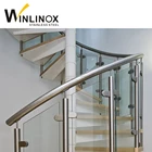 Frameless inox glass outdoor spiral staircase prices