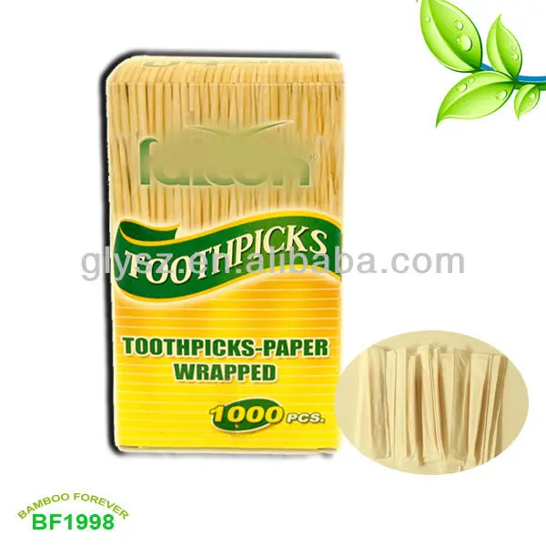 1.8mm paper  cello wrapped bamboo toothpicks