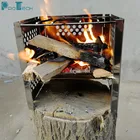 Wood Burning Camp Stoves Picnic BBQ Cooker/mini Potable Folding Stainless Steel Backpacking pellet Stove