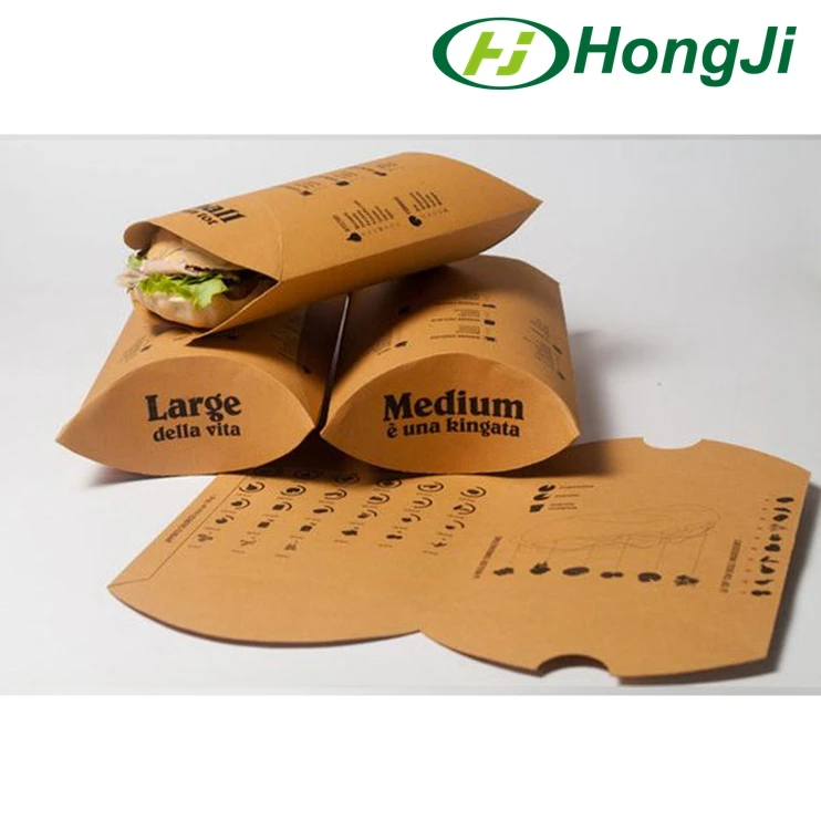 Hamburger Kraft Paper Pillow Box Food Packing Box Take Away Box Buy