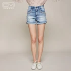 Casual Mid Waist Women Short Jeans Summer Lady Shorts With Beading