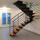 Internal Wood treads stair zig zag stringer staircases