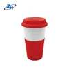 Wholesale insulating travel ceramic mug with silicone lid