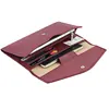 Saffiano Leather Envelope Wallet Zipper Hasp Trifold Wallet For Women