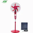 3 speeds 18inch 5 blades solar pedestal fan with led light
