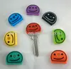 6 Colourful Assorted Smiley Face Key Caps/Tops/Covers/ID Keyring Tags-BRAND NEW