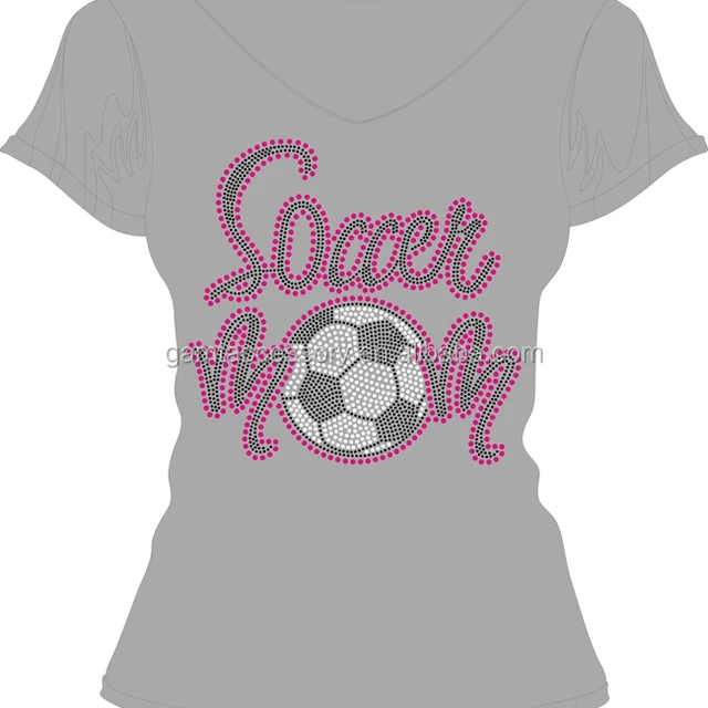 Soccer Mom Rhinestone Heat Transfers Designs for T Shirts