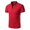 Men high quality stand collar v neck no button golf polo shirt dry fit