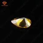 Pear cut yellow golden color large supply wuzhou cubic zirconia artificial stone