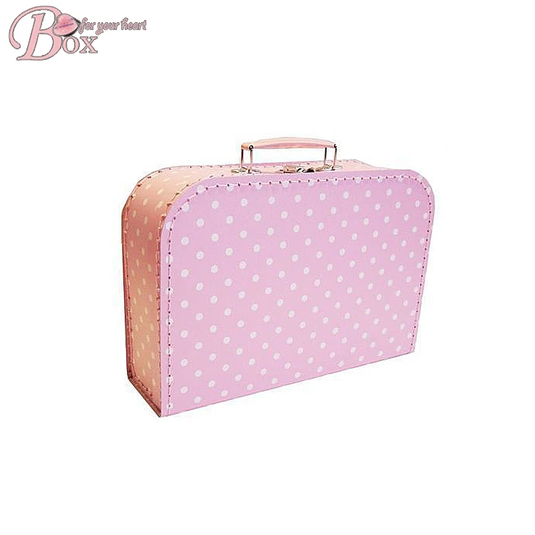 kids custom cardboard suitcase gift box lock paper suitcase box