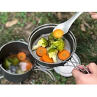 Outdoors non-stick picnic travel pure titanium cookware camping pot set