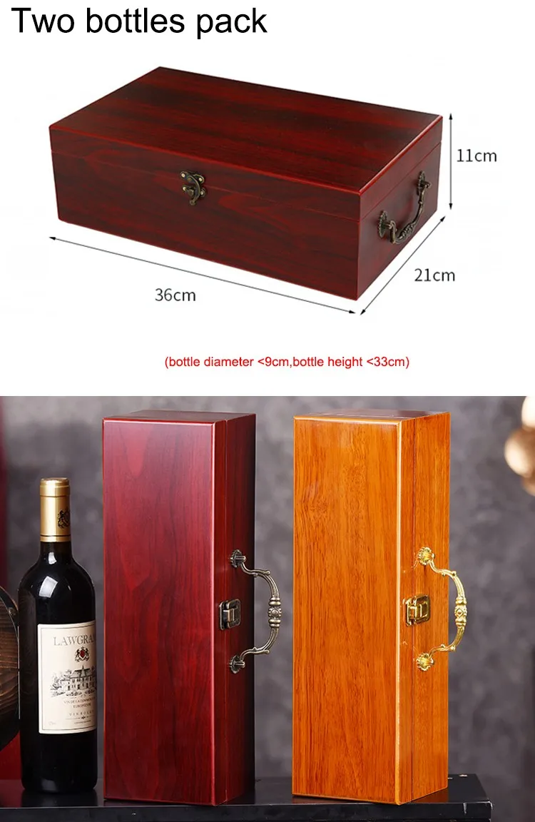 custom recyclable luxury wooden wine box high quality red wine