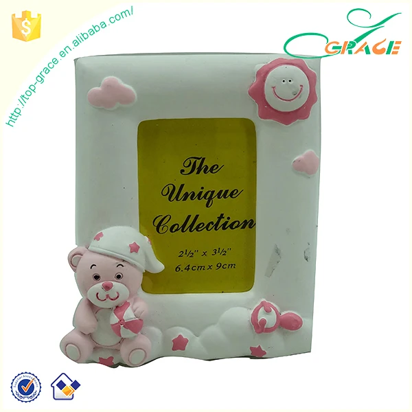 name:  pink bear 12 months baby photo frame material:  polyresin