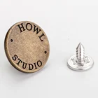 Custom LOGO Luxury Brand Anti Brass Jean Button For Denim Clothes
