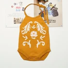 Hot sale baby unisex clothes short sleeveless halter rompers for summer