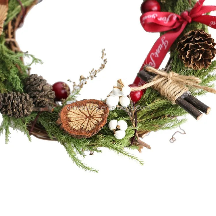 wholesale diy mini christmas wreath flower garland from kunming