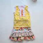 Mustard remake 2018 new arrival girls spring summer childrens' boutique clothing sets