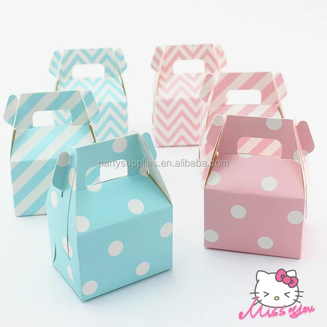 party baby shower pink blue paper box birthday favor candy gift