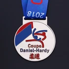 Best price plain silver judo chain pendant medallion tin medals