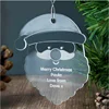 wholesale Custom clear acrylic santa pendant, lucite christmas tree decoration, perspex ornament