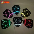 Full Face EL Wire The Purge Light up Mask Glowing Product 10 Colors Select Rave Costume Mask Halloween Scary Party Decor