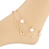 Fashion Female Boho Jewelry Bracelet Barefoot Sandals Beach Foot Jewelry Sexy Leg Chain Imitation Pearls Infinity Ankle
