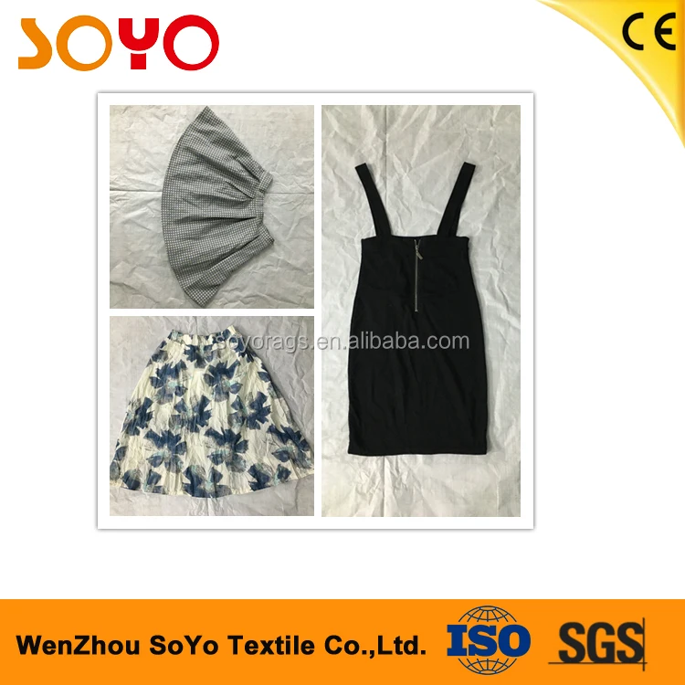 hot silk used clothes korea for Africa second hand clothing lady dress big size teenagers clothing